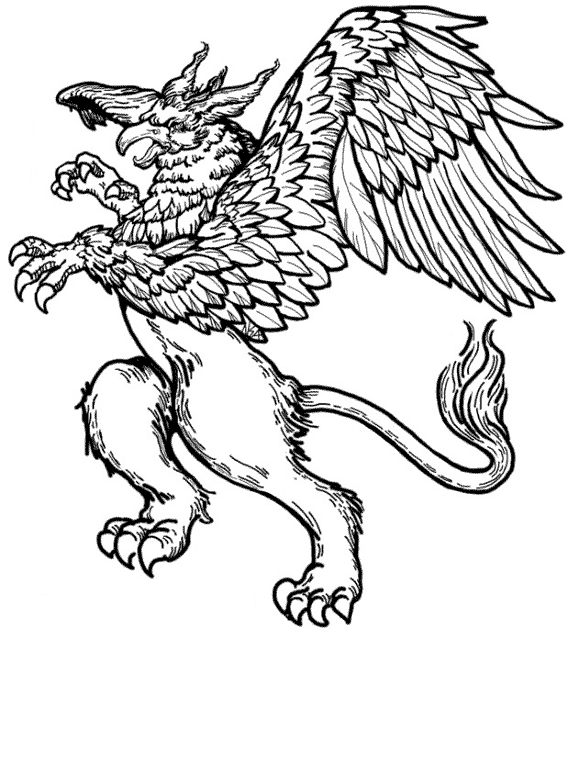 coloriage griffon debout